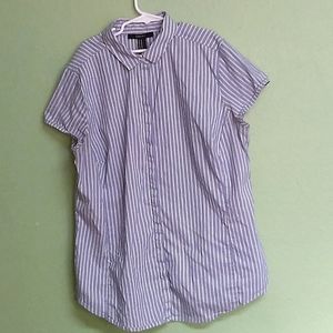 Medium, Forever 21 Blue and White stripe button up